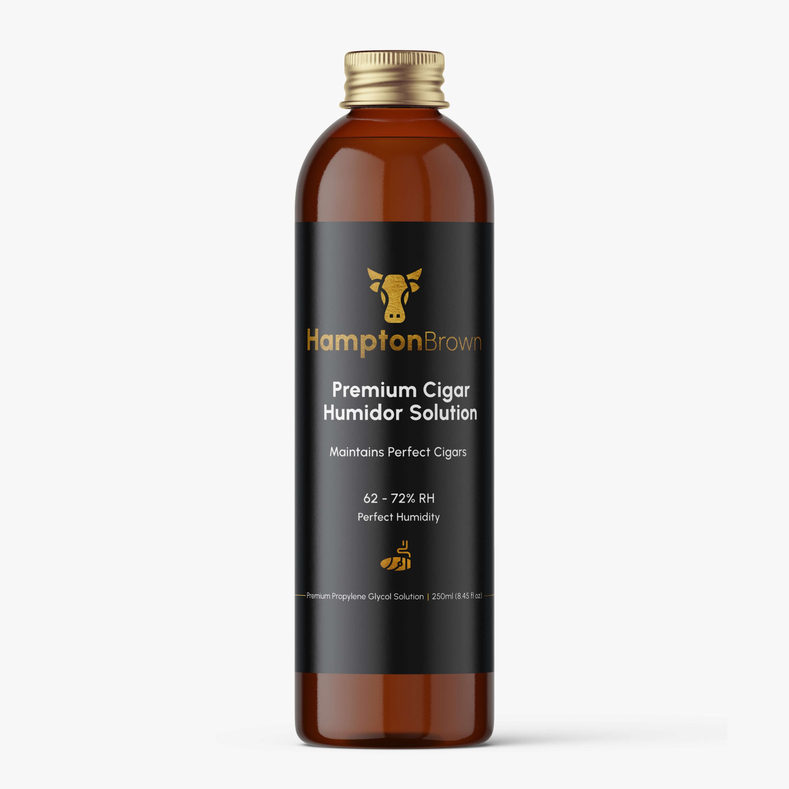 Hampton Brown Premium Cigar Humidor Solution (Propylene Glycol Solution) 250ml 62% to 75% RH Gentleman Grade L1
