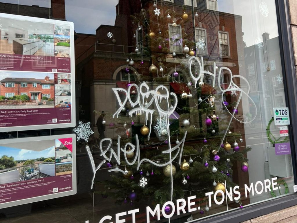 acid etched graffiti removal london SW14 8AG before