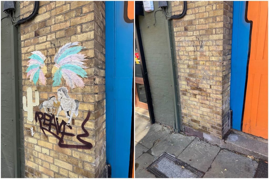 full commercial graffiti removal frontage restoration in shoreditch london 2