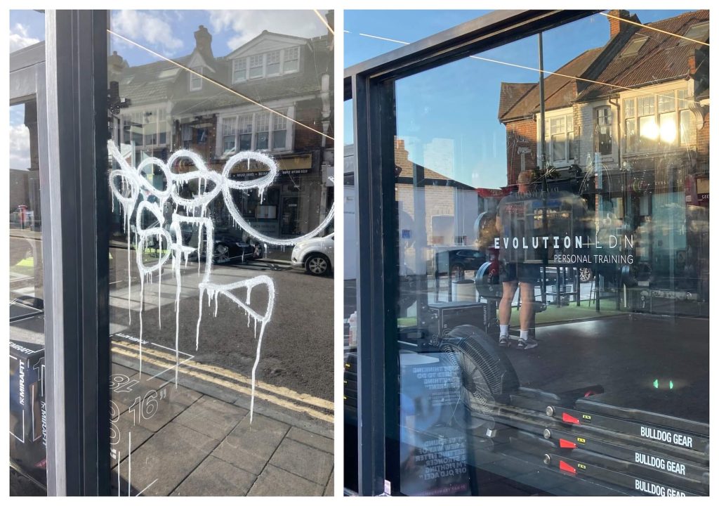 acid etched removal from glass london west kensington