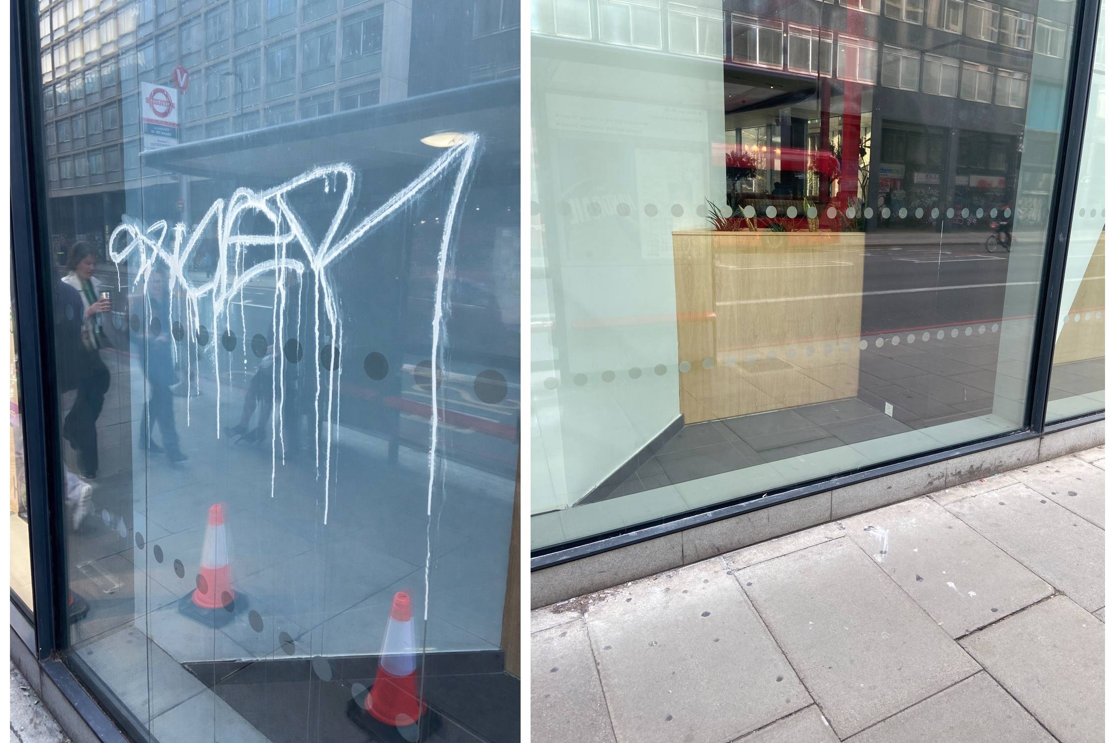 london acid etched graffiti removal wework waterloo