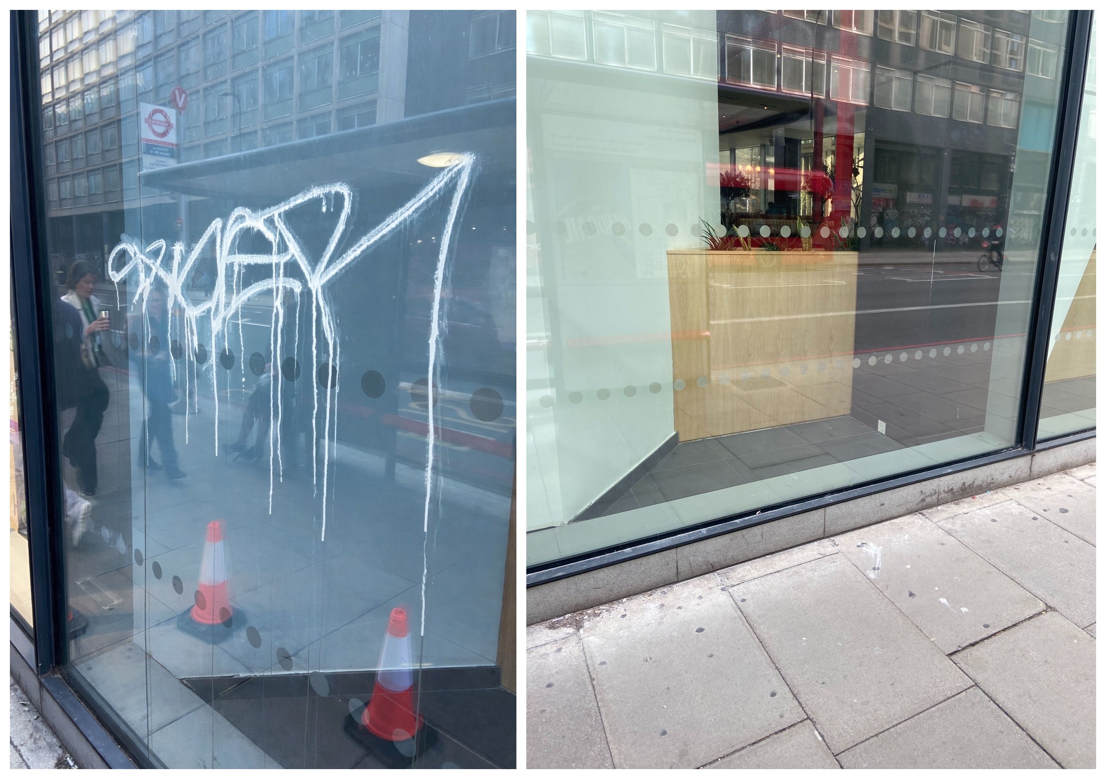 london acid etched graffiti removal wework waterloo