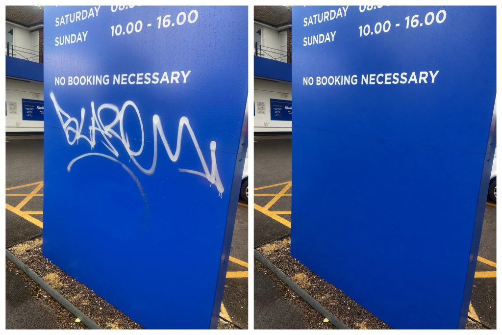 graffiti removal london kwik fit