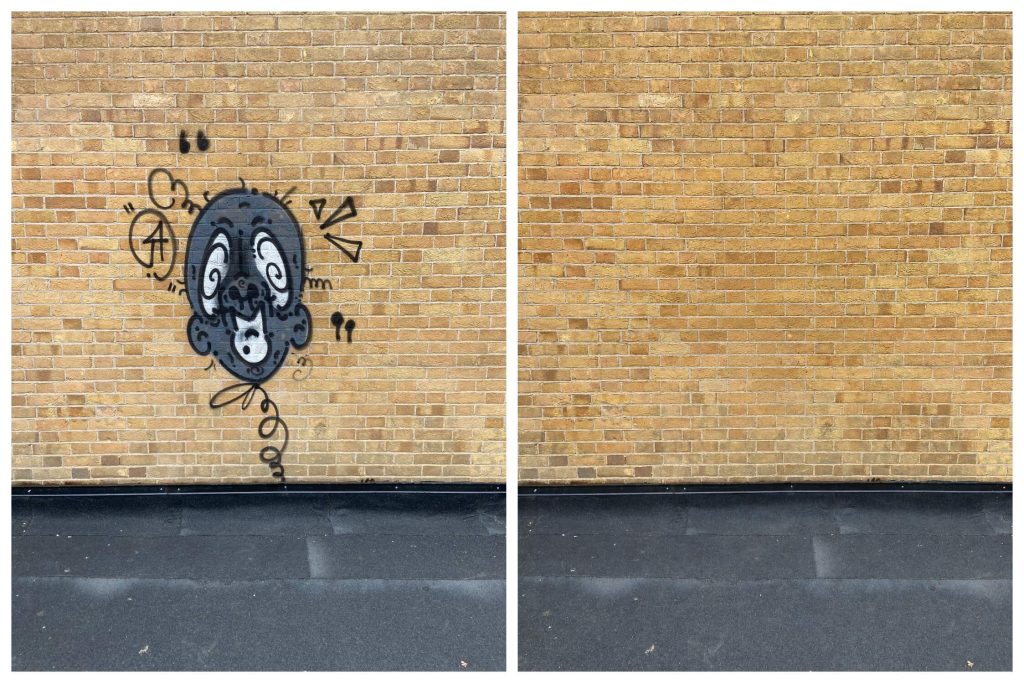 london graffiti removal from brick waterloo