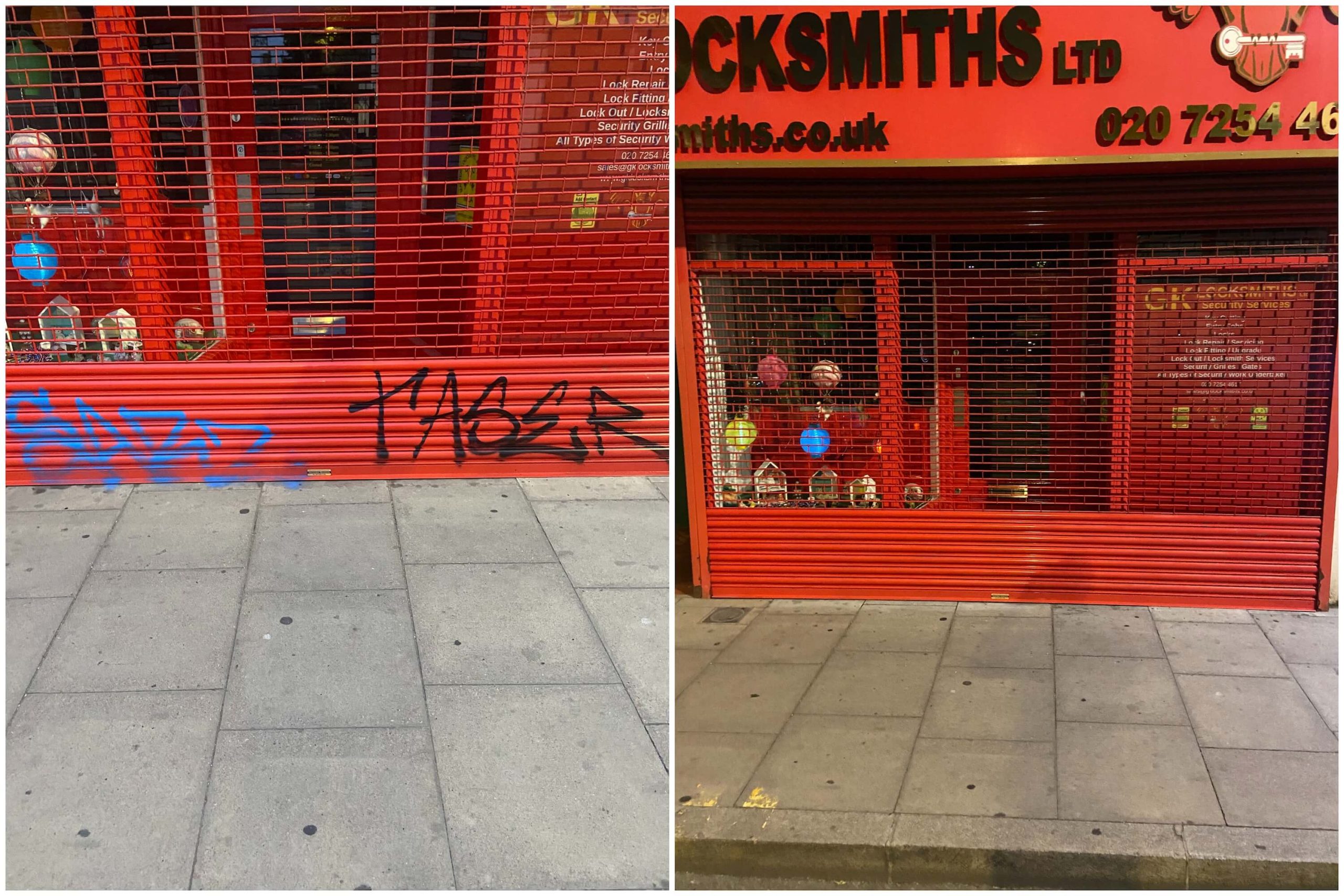 graffiti removal from metal shop shutters london