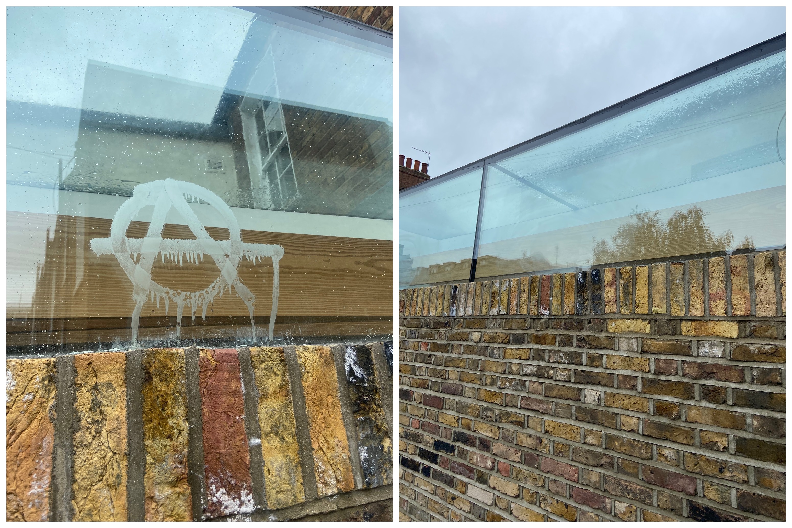 acid etched graffiti removal from glass balustrade victoria westminster london