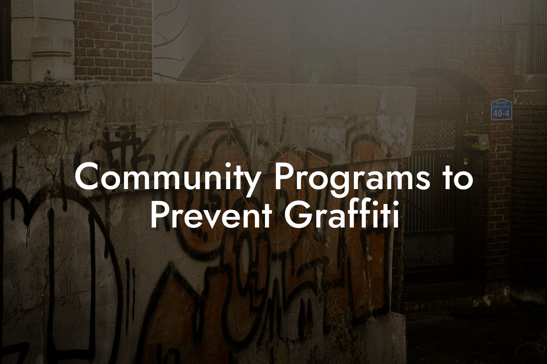 Community Programs to Prevent Graffiti