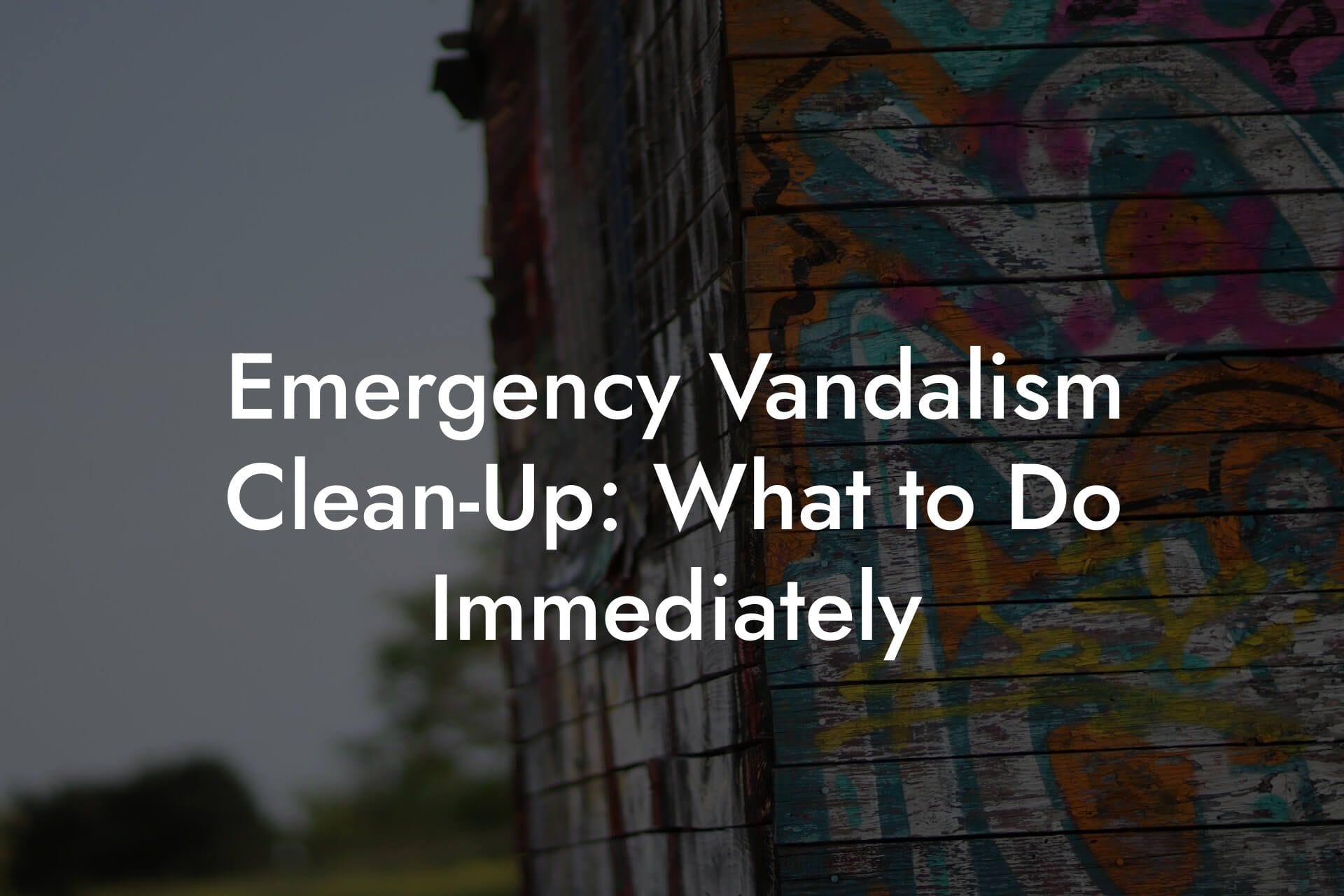 Emergency Vandalism Clean-Up: What to Do Immediately